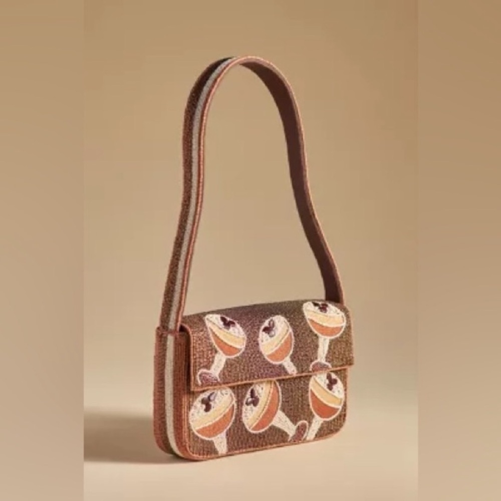 Maeve Anthropologie Espresso Martini Fiona beaded purse